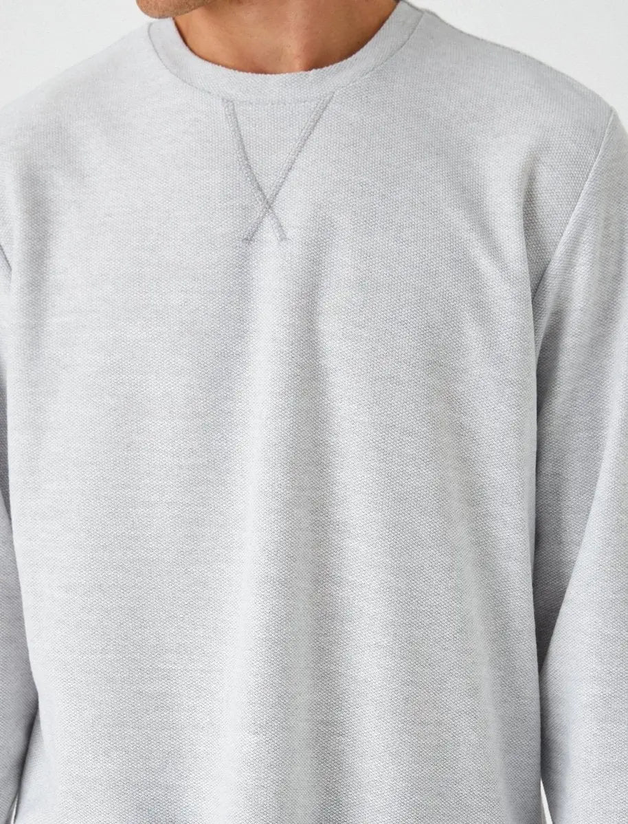 Faire,Koton, Koton Light Grey Lightweight Crewneck Sweatshirt, Grey, Large-44-TagL