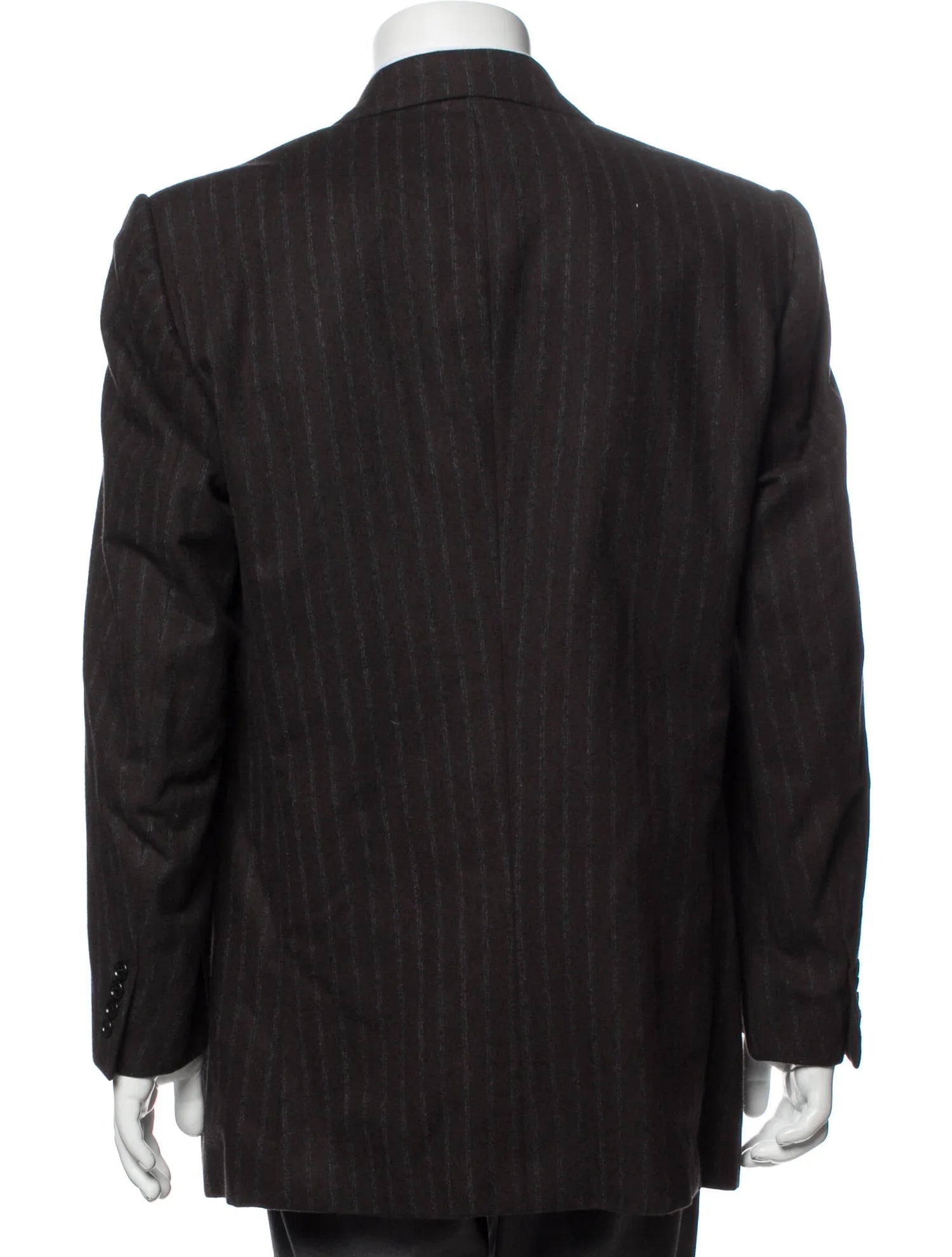 The RealReal,Lanvin, Lanvin Dark Brown Pinstripe Wool Blazer, Brown, Medium-44-Tag44