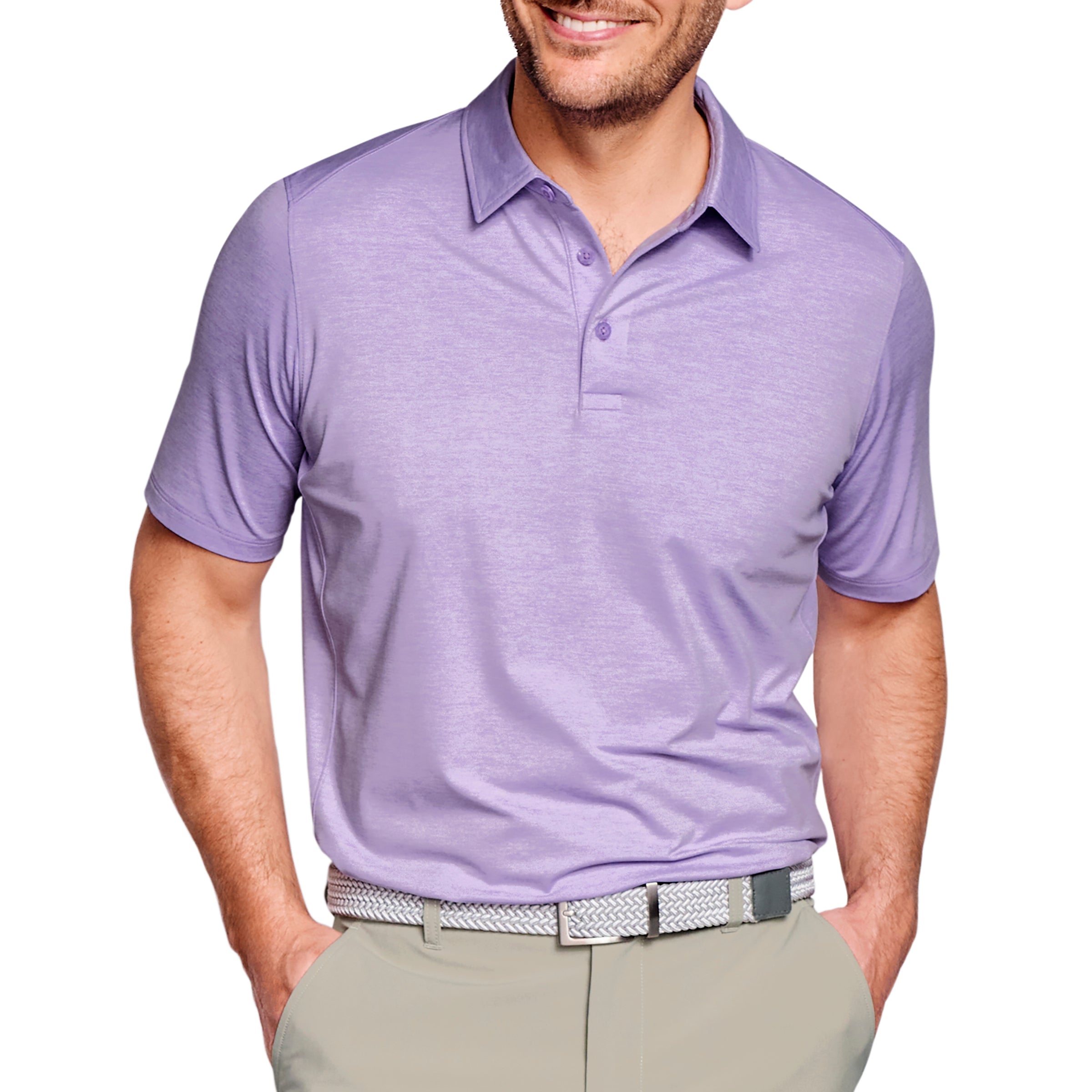 Wholesale,Johnston & Murphy, Johnston & Murphy Purple Solid XC4 Short Sleeve Golf Polo, Purple, Extra Large-48-TagL