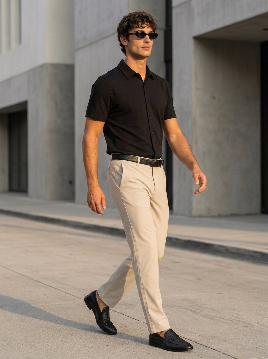 Wholesale,Projek Raw, Projek Raw Black Knit Short Sleeve Shirt, Black, Small-40-TagS