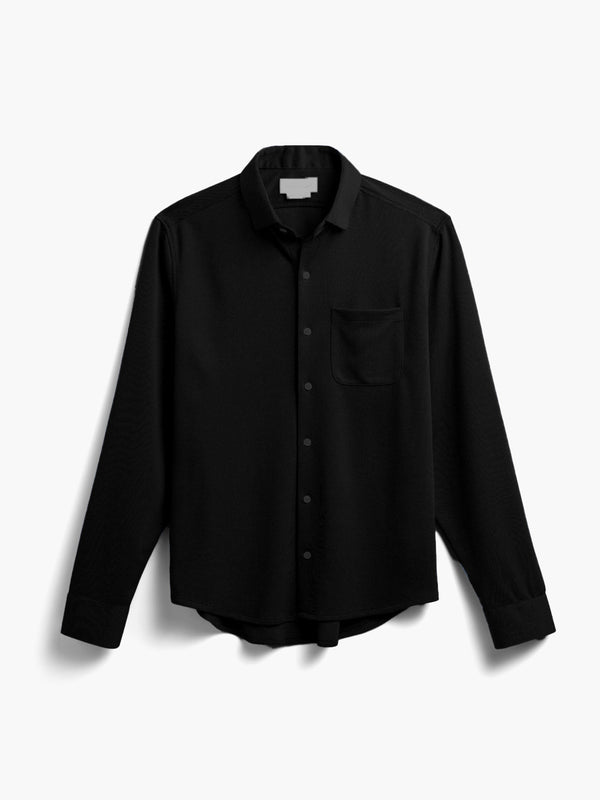 Ministry of Supply Black 4 Way Stretch Long Sleeve Sport Button Up Shirt