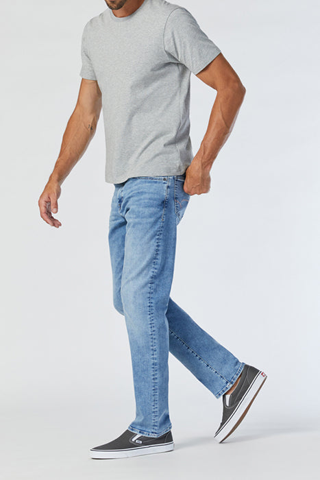 Mavi Blue Medium Wash Zach Straight Leg Denim Jeans