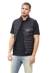 Members Only Charcoal Puffer Vest Jacket