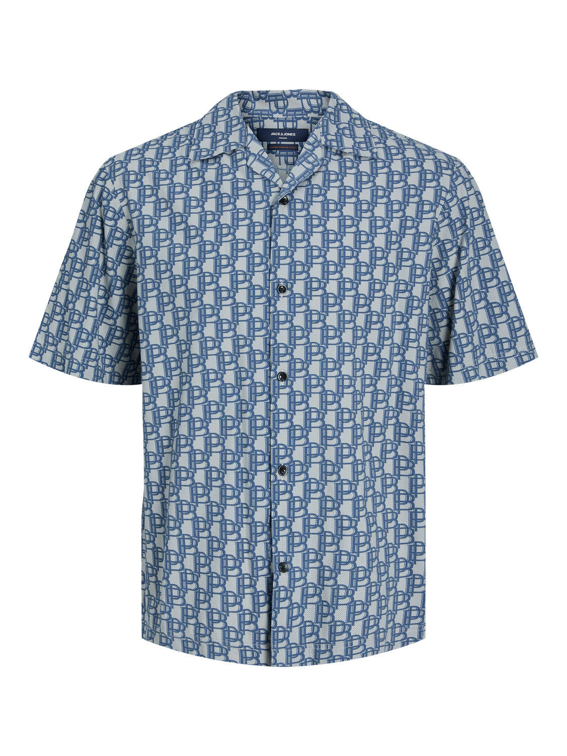 Wholesale,Jack & Jones, Jack & Jones Blue Print Resort Oversize Shirt Short Sleeve, Blue, Large-46-TagL