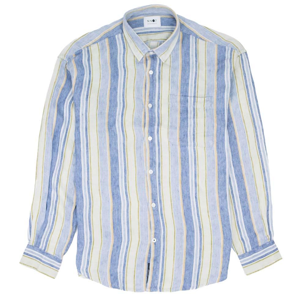 Bobbi + Bricka,NN07, NN07 Blue Striped Button-up Shirt, , 