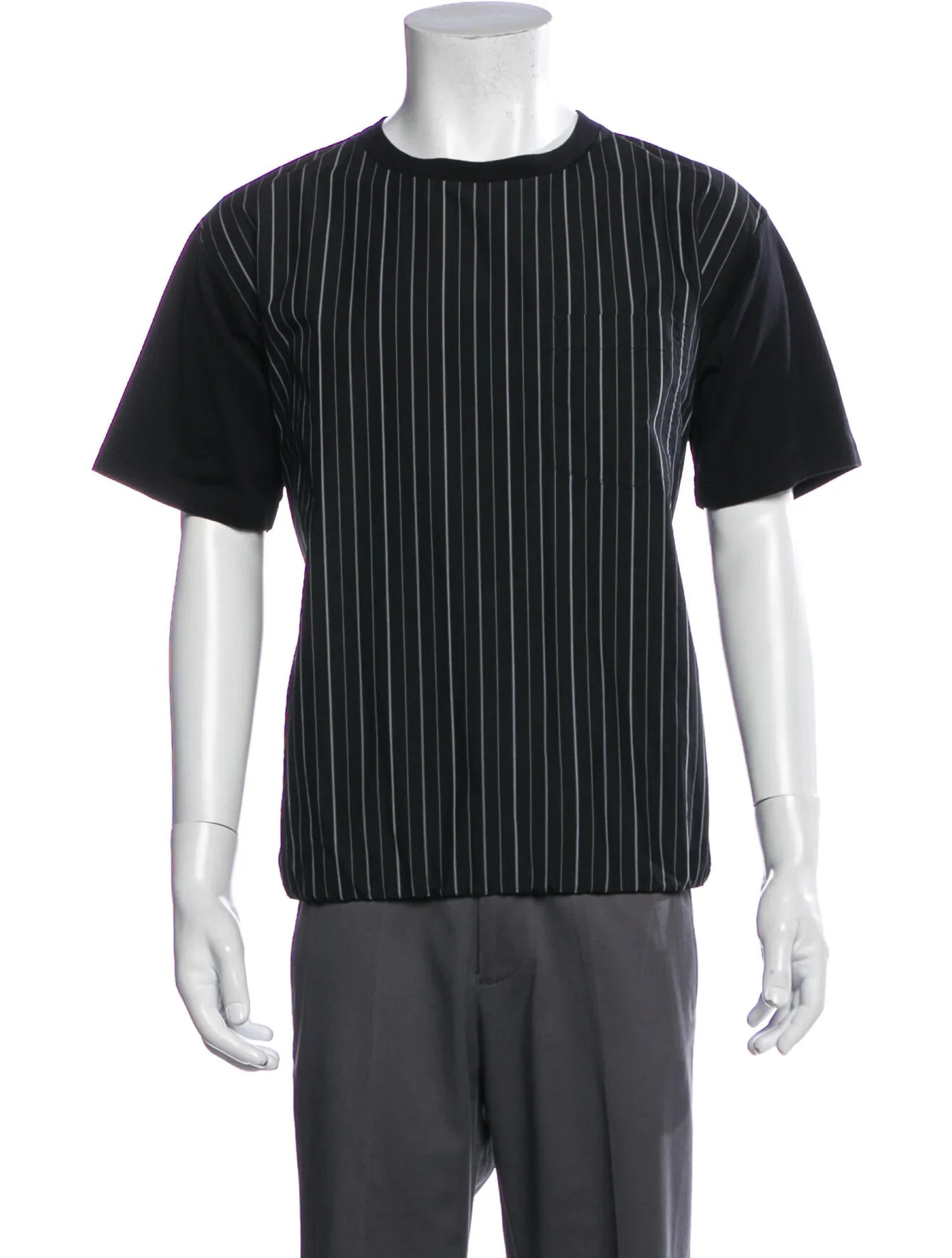 The RealReal,Neil Barrett, Neil Barrett Black Striped Short Sleeve T-Shirt With Elastic Hem, , 