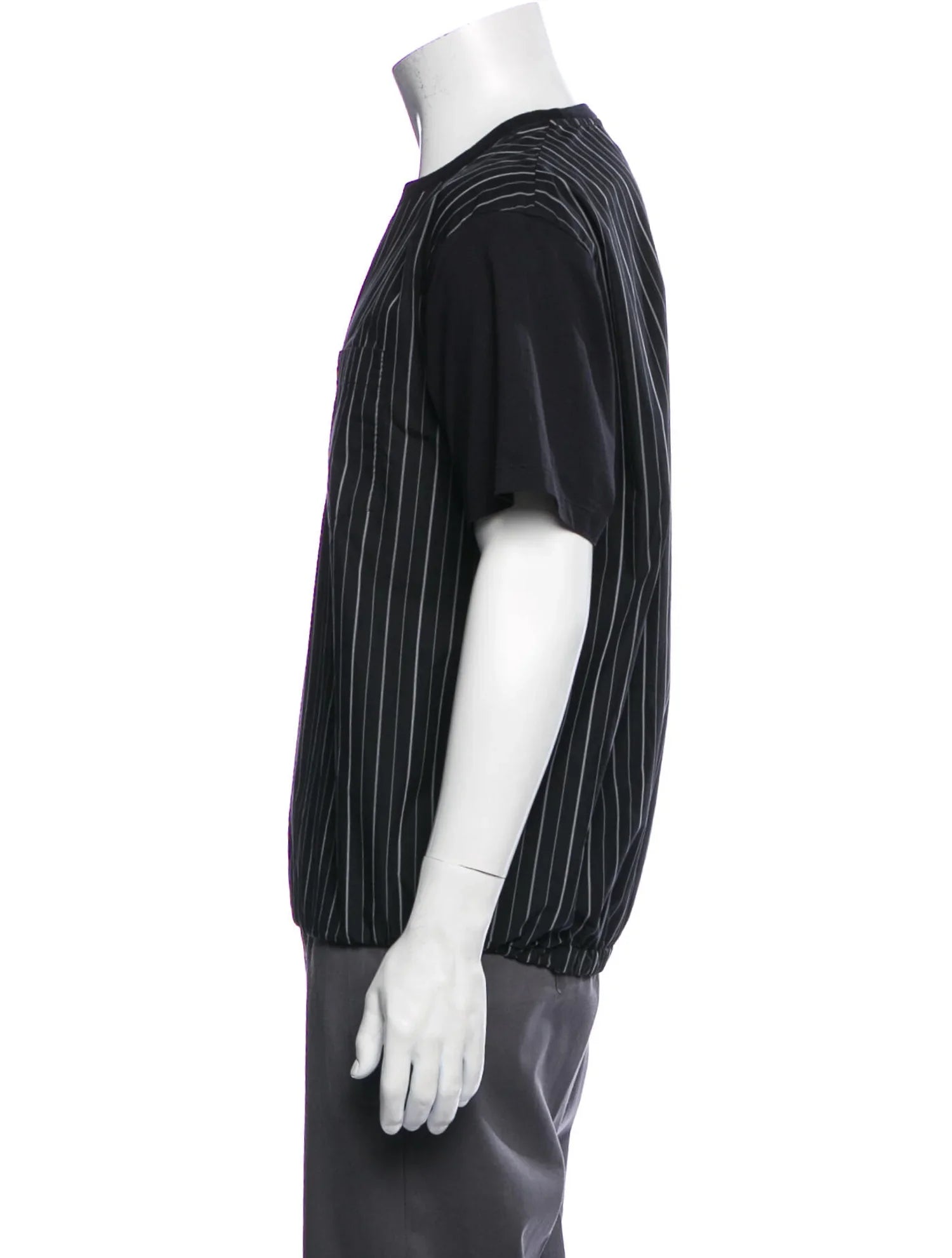 The RealReal,Neil Barrett, Neil Barrett Black Striped Short Sleeve T-Shirt With Elastic Hem, , 