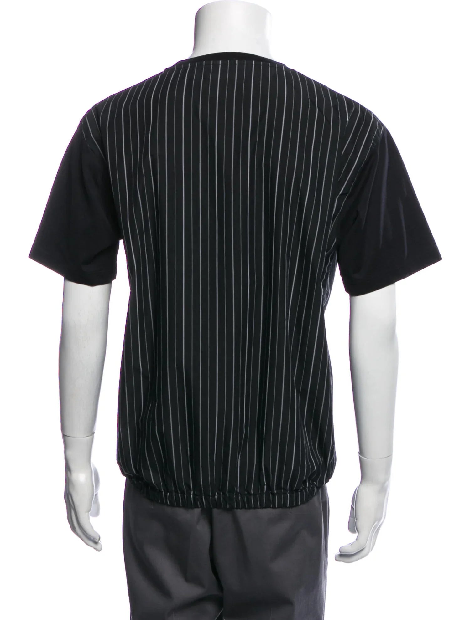 The RealReal,Neil Barrett, Neil Barrett Black Striped Short Sleeve T-Shirt With Elastic Hem, , 
