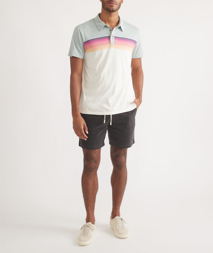 Wholesale,Marine Layer, Marine Layer Blue/Cream Colorblock Striped Polo, Blue, Small-40-TagS