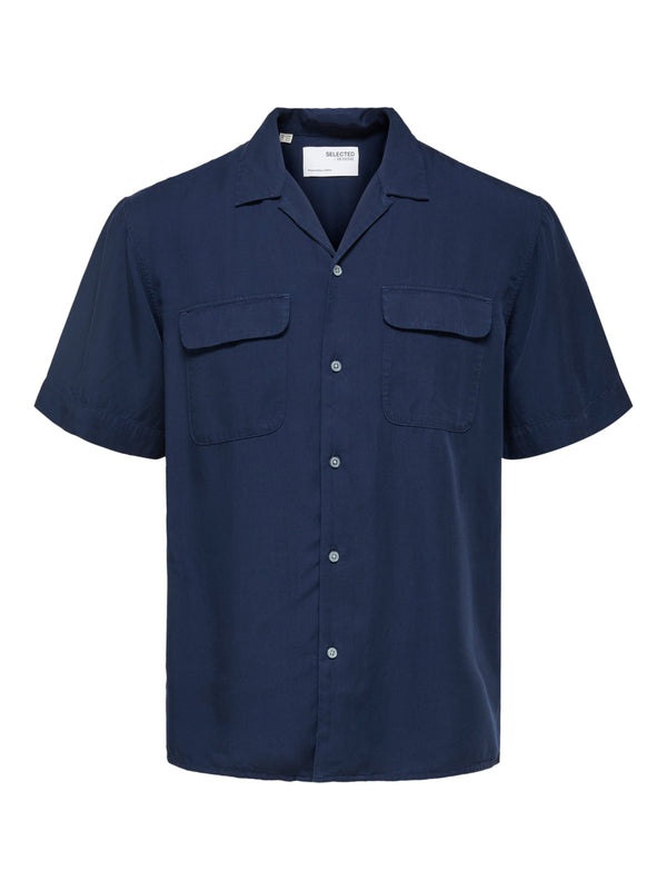Selected Homme Navy Short Sleeve Shirt
