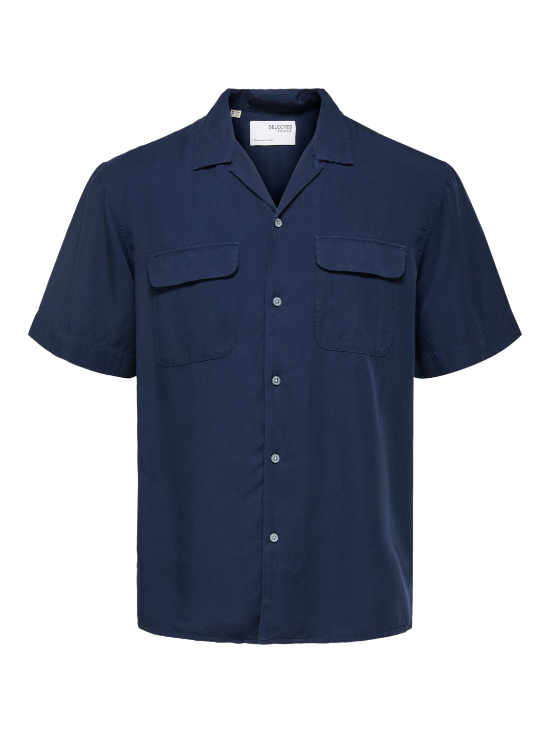 Wholesale ,Selected Homme, Selected Homme Navy Short Sleeve Shirt, Blue, Medium-44-TagM