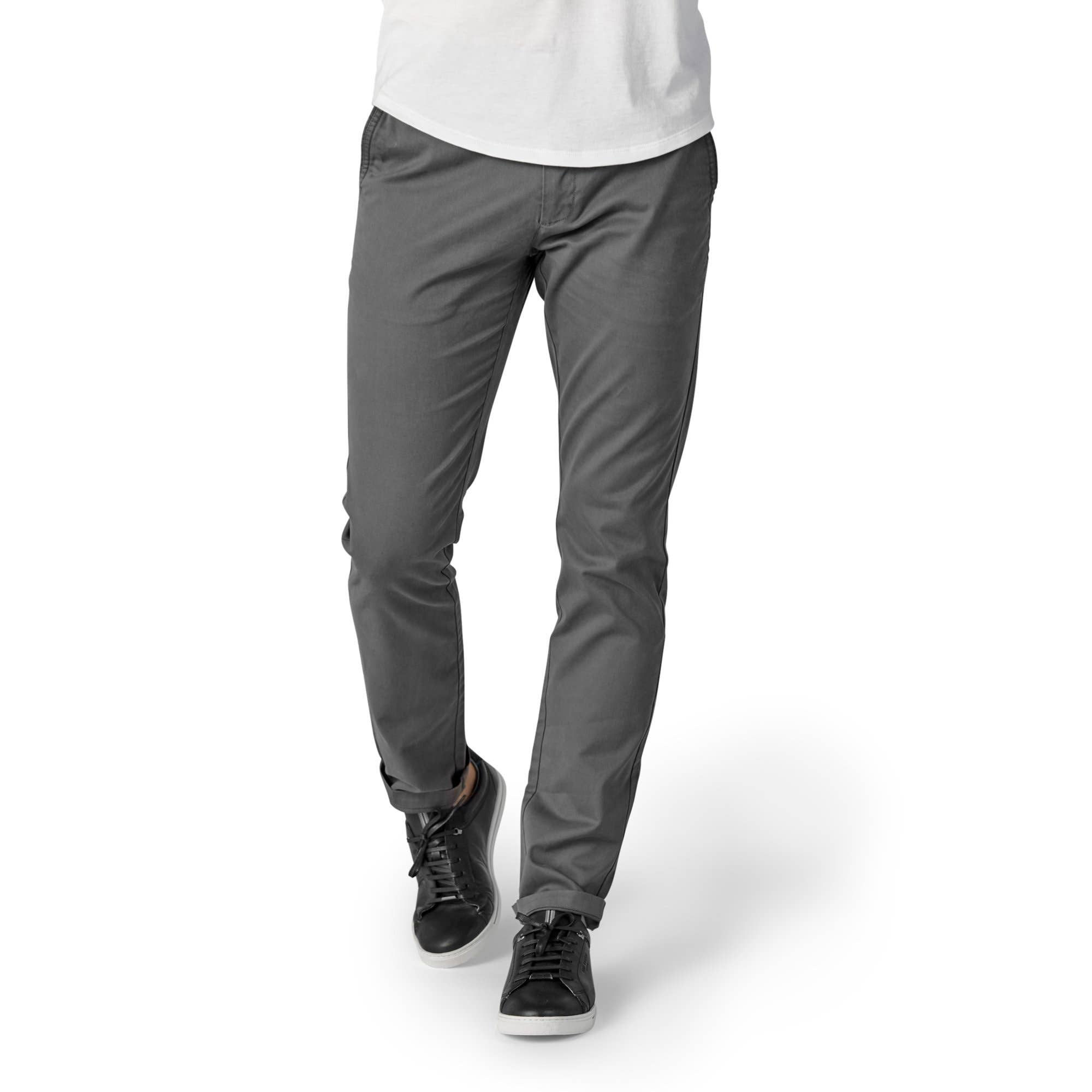 Faire,Perk, Perk Dark Grey Slim Fit Chinos, Grey, 34W-30L-Tag33