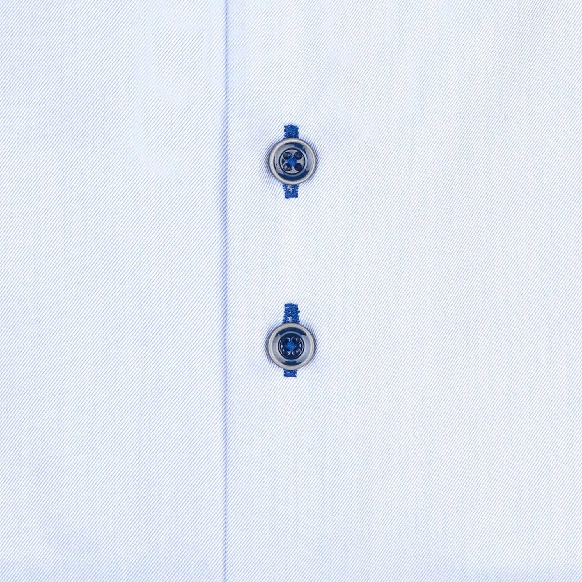 Brand Partner,R2 Amsterdam, R2 Amsterdam Light Blue Long Sleeve Button Up Shirt With Dotted Collar And Cuff Detail, Blue, Medium-43-TagM