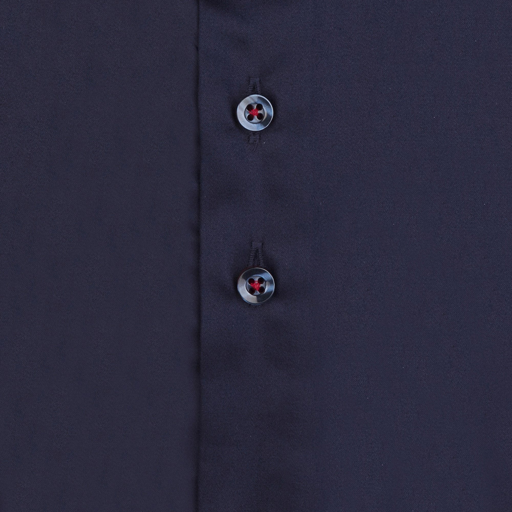 Brand Partner,R2 Amsterdam, R2 Amsterdam Navy Satin Long Sleeve Button Up Shirt With Interior Red Collar, Blue, Extra Large-48-Tag43