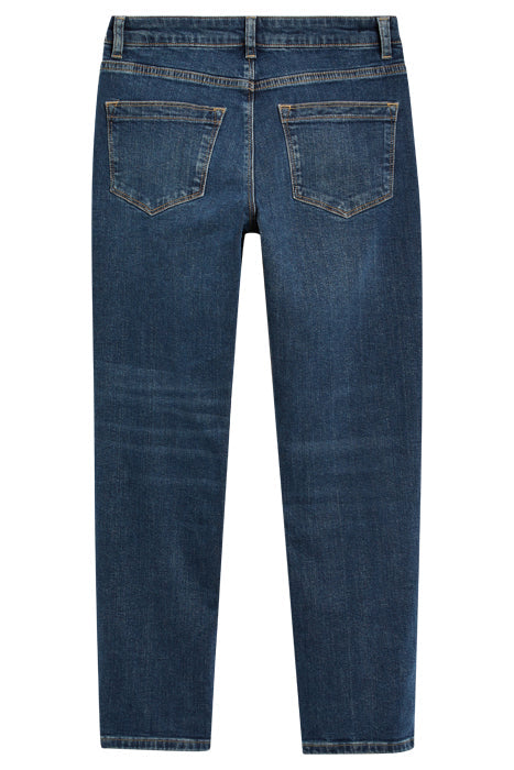 Otrium,Reiss, Reiss Bailey Dark Blue Slim Fit Mid Rise Cropped Buttonfly Jeans, Blue, 32W-28L-Tag3232W-26L-Tag3030W-28L-Tag30