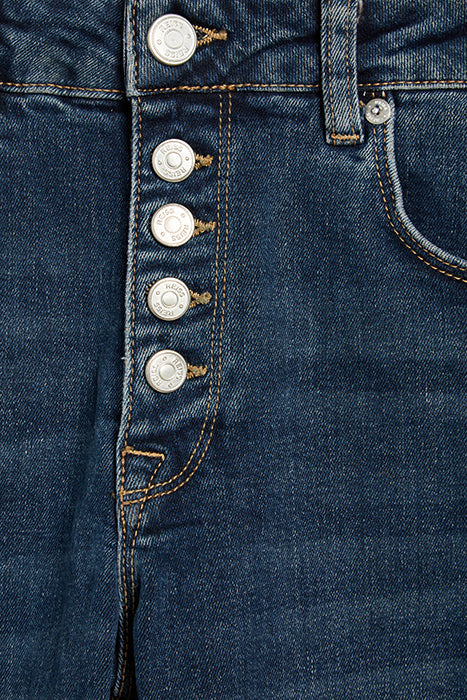 Otrium,Reiss, Reiss Bailey Dark Blue Slim Fit Mid Rise Cropped Buttonfly Jeans, Blue, 32W-28L-Tag3232W-26L-Tag3030W-28L-Tag30