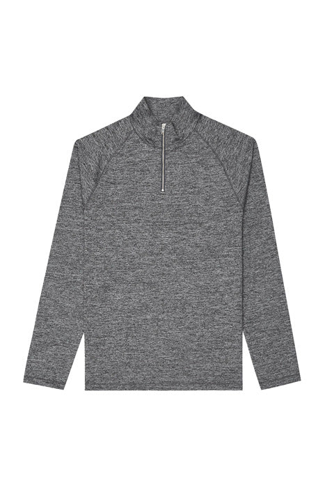 Otrium,Reiss, Reiss Heather Grey Performance Knit Quarter Zip Pullover, Grey, Extra Small-36-TagXS