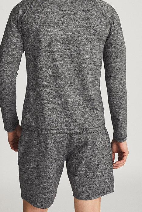 Otrium,Reiss, Reiss Heather Grey Performance Knit Quarter Zip Pullover, Grey, Large-42-TagL