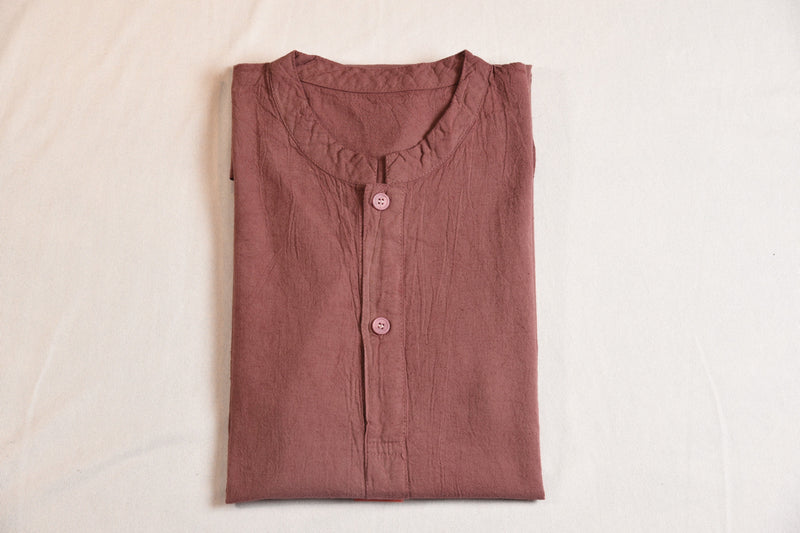 Shixi Brick Red Linen Tunic