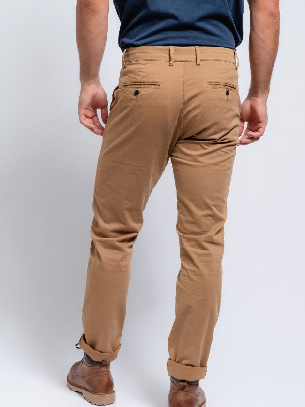Faire,SMF, SMF Caramel Brown Slim Fit Chino Pant, Brown, 34W-34L-Tag44