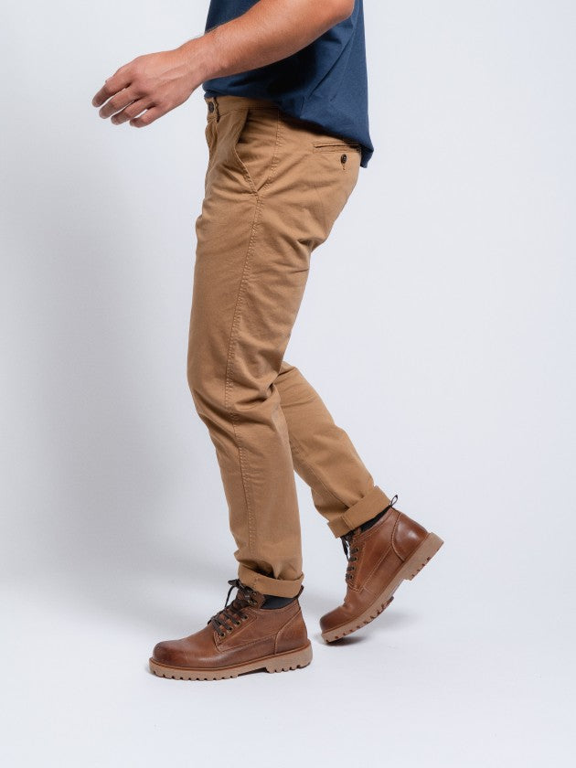 Faire,SMF, SMF Caramel Brown Slim Fit Chino Pant, Brown, 34W-34L-Tag36