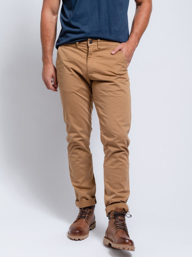 Faire,SMF, SMF Caramel Brown Slim Fit Chino Pant, Brown, 34W-34L-Tag44