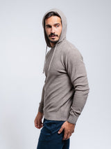 SMF Taupe Textured Knit Long Sleeve Hoodie