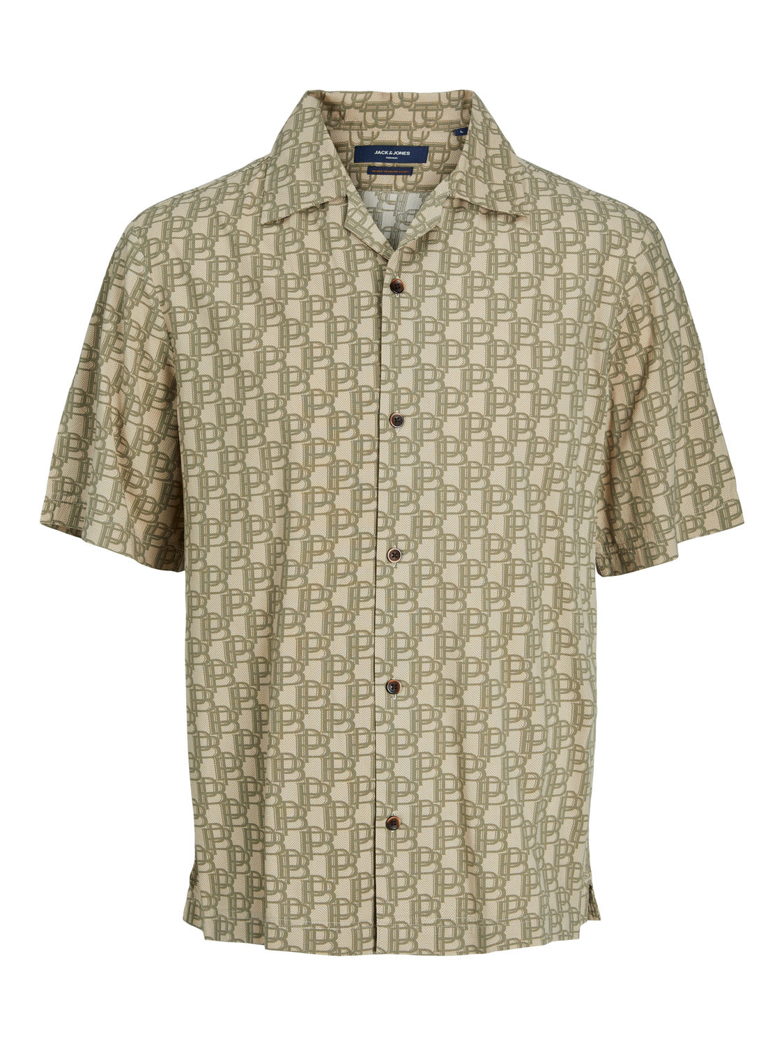 Wholesale,Jack & Jones, Jack & Jones Green Print Resort Oversize Shirt Short Sleeve, Green, Large-46-TagL