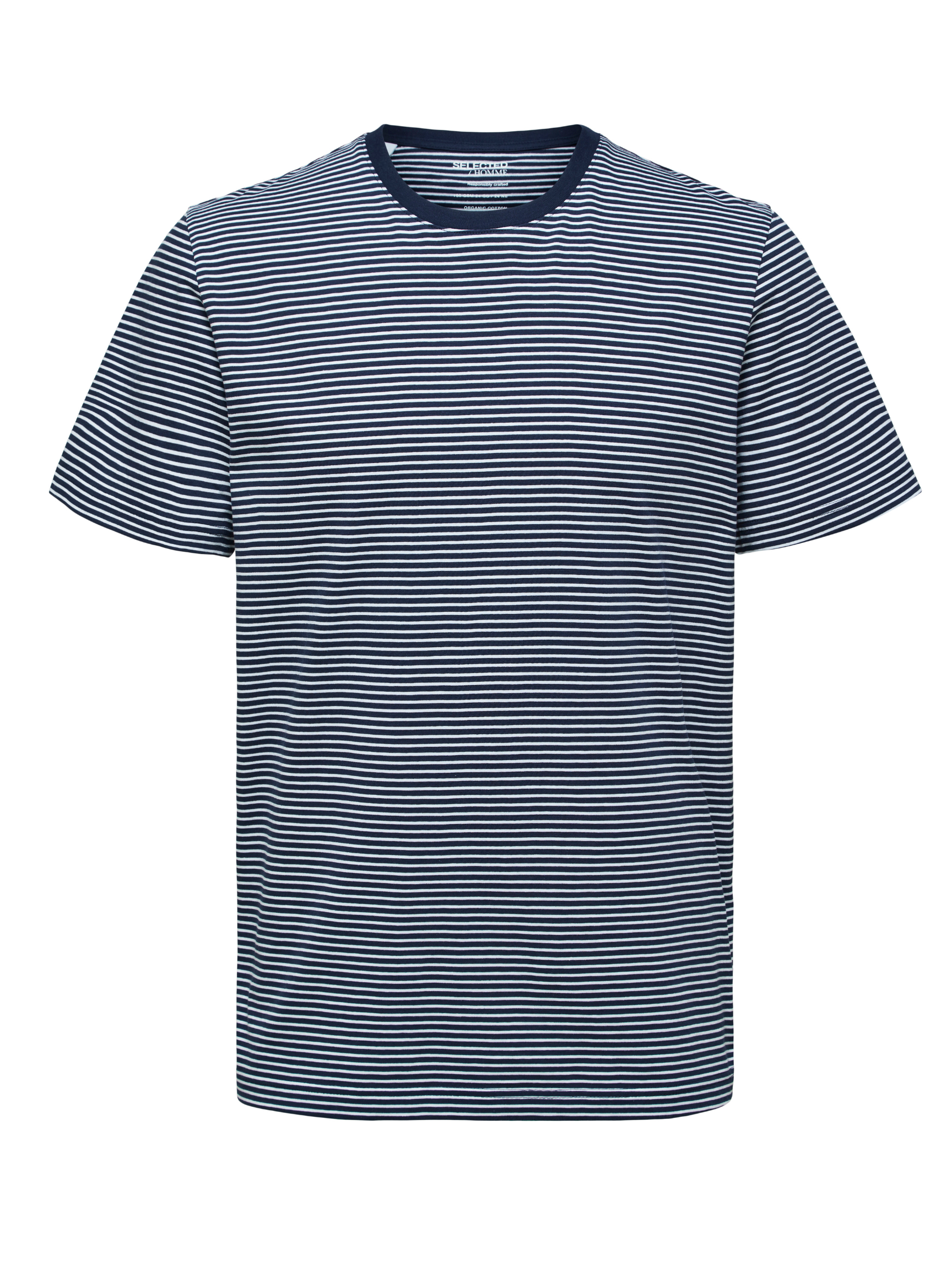 Otrium,Naked Wardrobe, Selected Homme Navy And White Horizontally Striped Short Sleeve T-shirt, Blue, Extra Extra Large-48-TagXXLExtra Large-46-TagXLLarge-44-TagLMedium-40-TagMMedium-43-TagMSmall-40-TagSExtra Large-46-TagXXLMedium-42-TagL