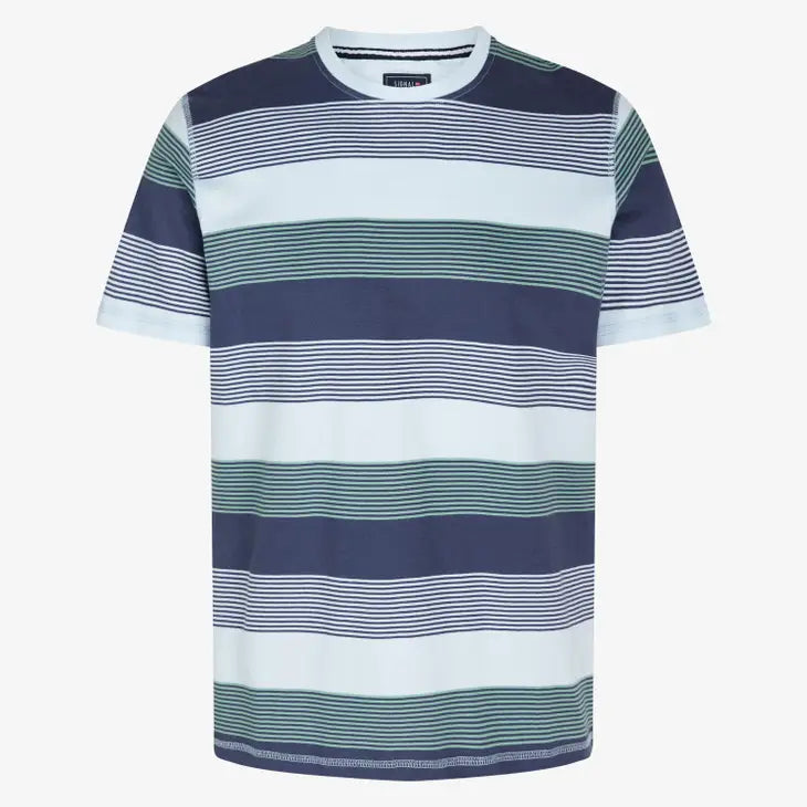 Faire,Signal Clothing, Signal Clothing Blue And Green Horizontal Striped Short Sleeve T-shirt, Blue, Extra Large-45-TagLLarge-43-TagMExtra Large-46-TagL