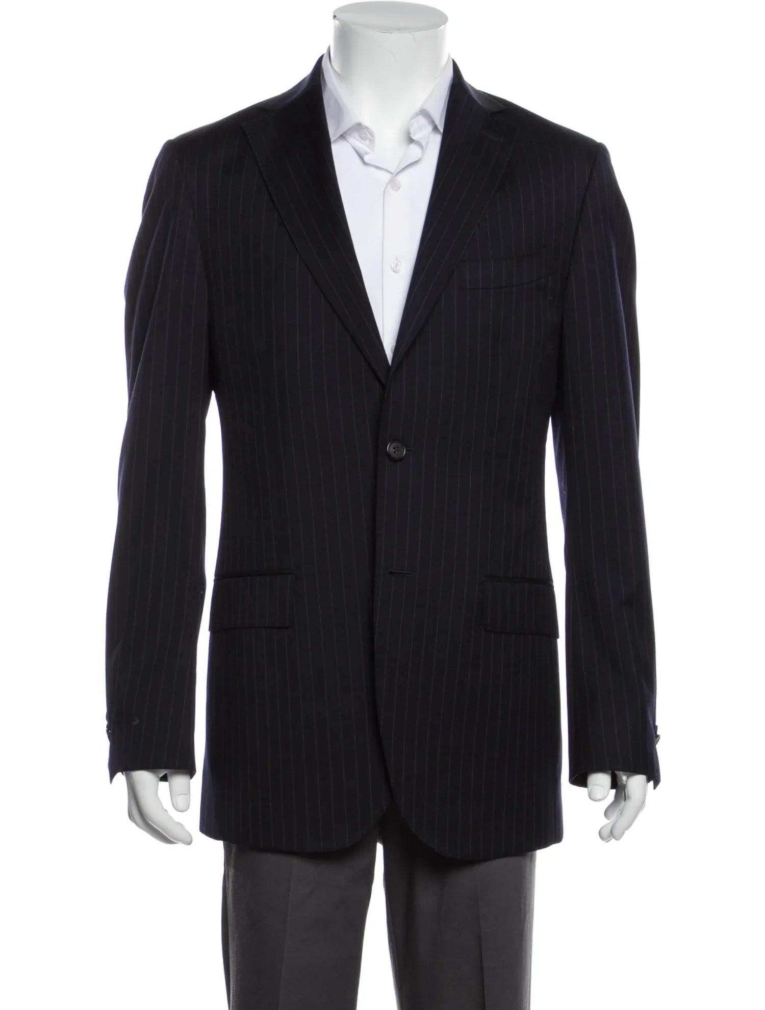 The RealReal,Suitsupply, Suitsupply Black Pinstripe Pure Wool Super 110 Blazer, Black, Extra Large-52-TagXL