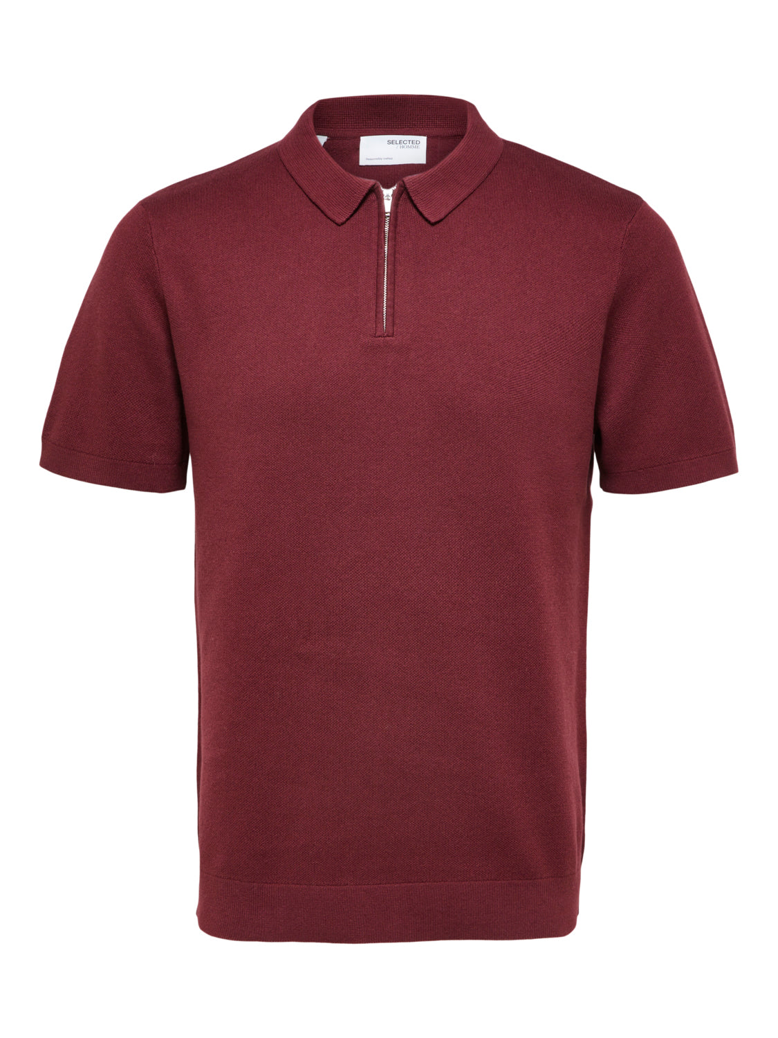 Wholesale ,Selected Homme, Selected Homme Burgundy Knit Short Sleeve Polo Shirt, Brown, Large-42-TagL