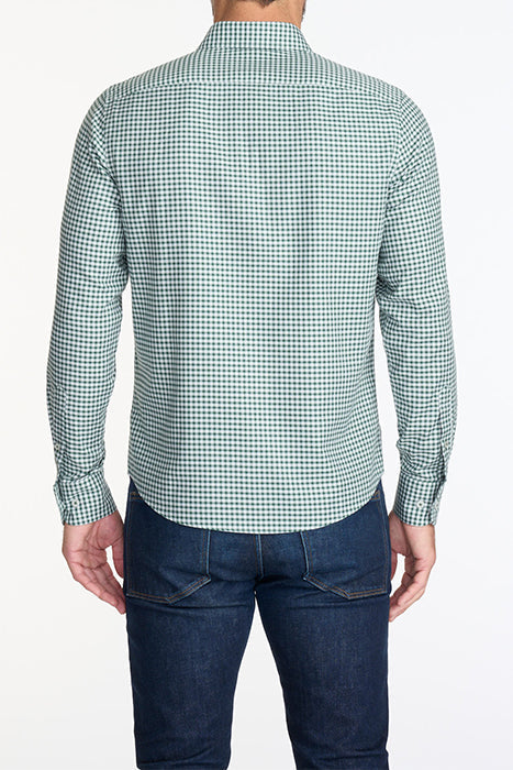 Otrium,UNTUCKit, UNTUCKit Green Check Print Long Sleeve Button Up, Green, Medium-44-TagMLarge-46-TagLLarge-47-TagL