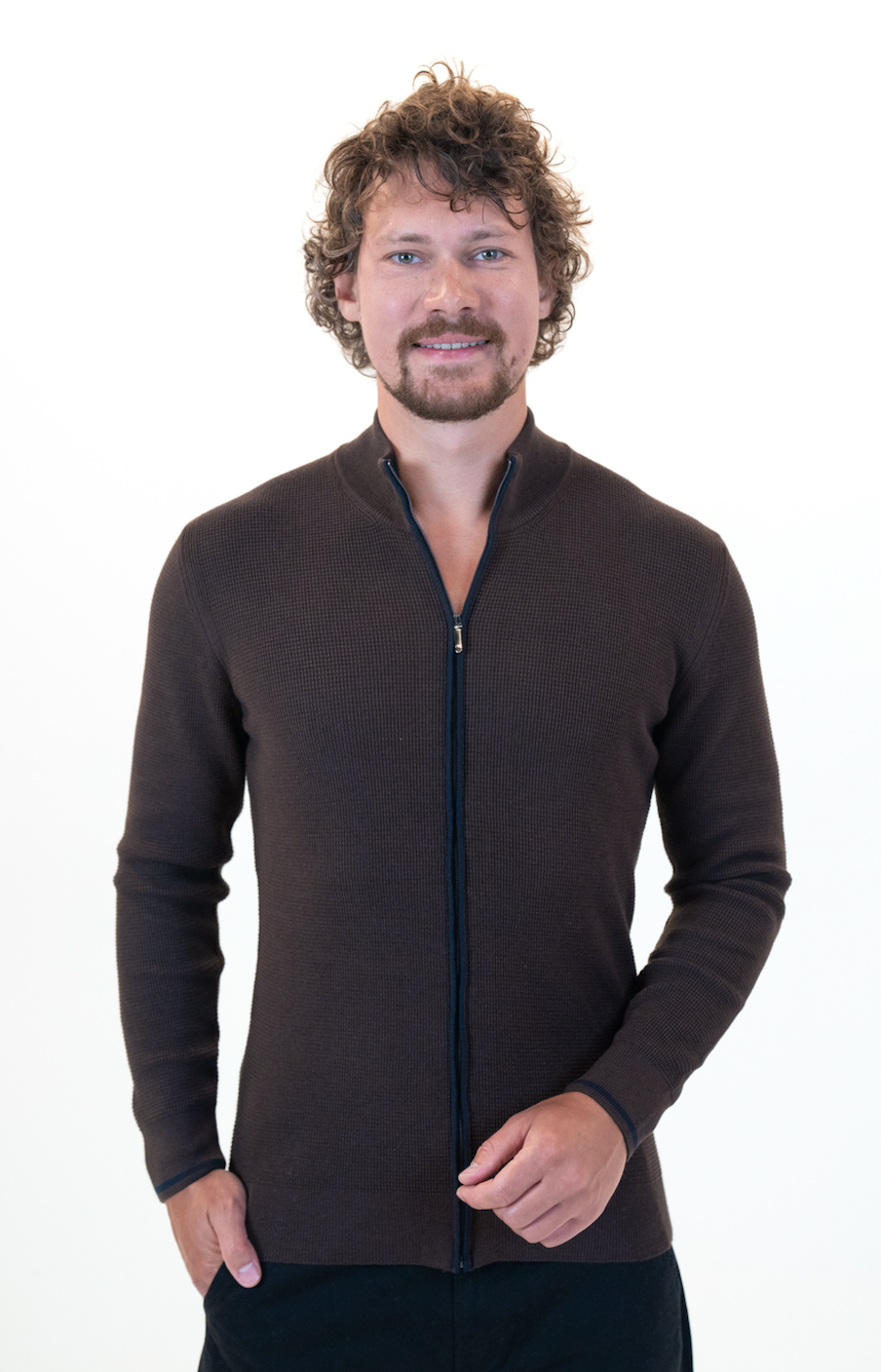 Wholesale,Mizumi, Mizumi Brown Full Zip Knit Jacket, Brown, Medium-40-TagMLarge-42-TagLExtra Large-44-TagXLExtra Extra Large-46-TagXXL