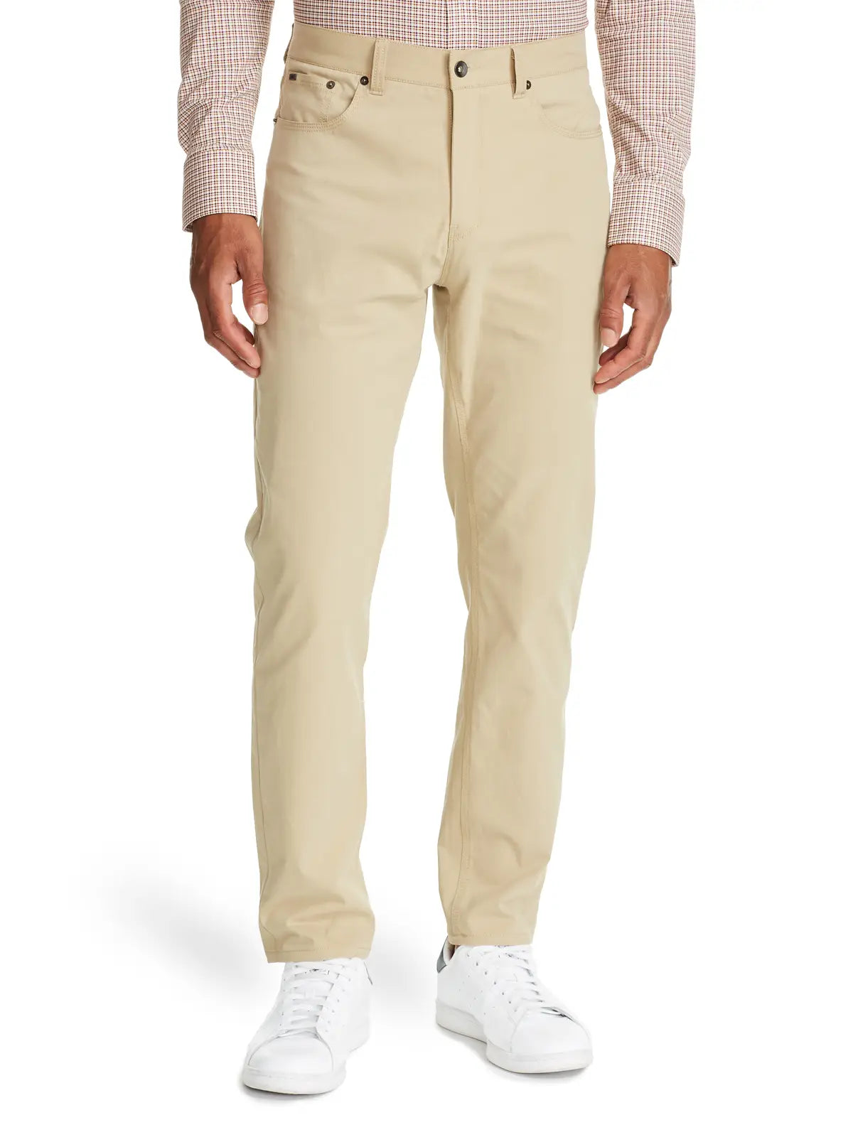 Faire,W.R.K., W.R.K Khaki Cotton Stretch Twill Slim Straight Fit Pant, Tan, 38W-30L-Tag38