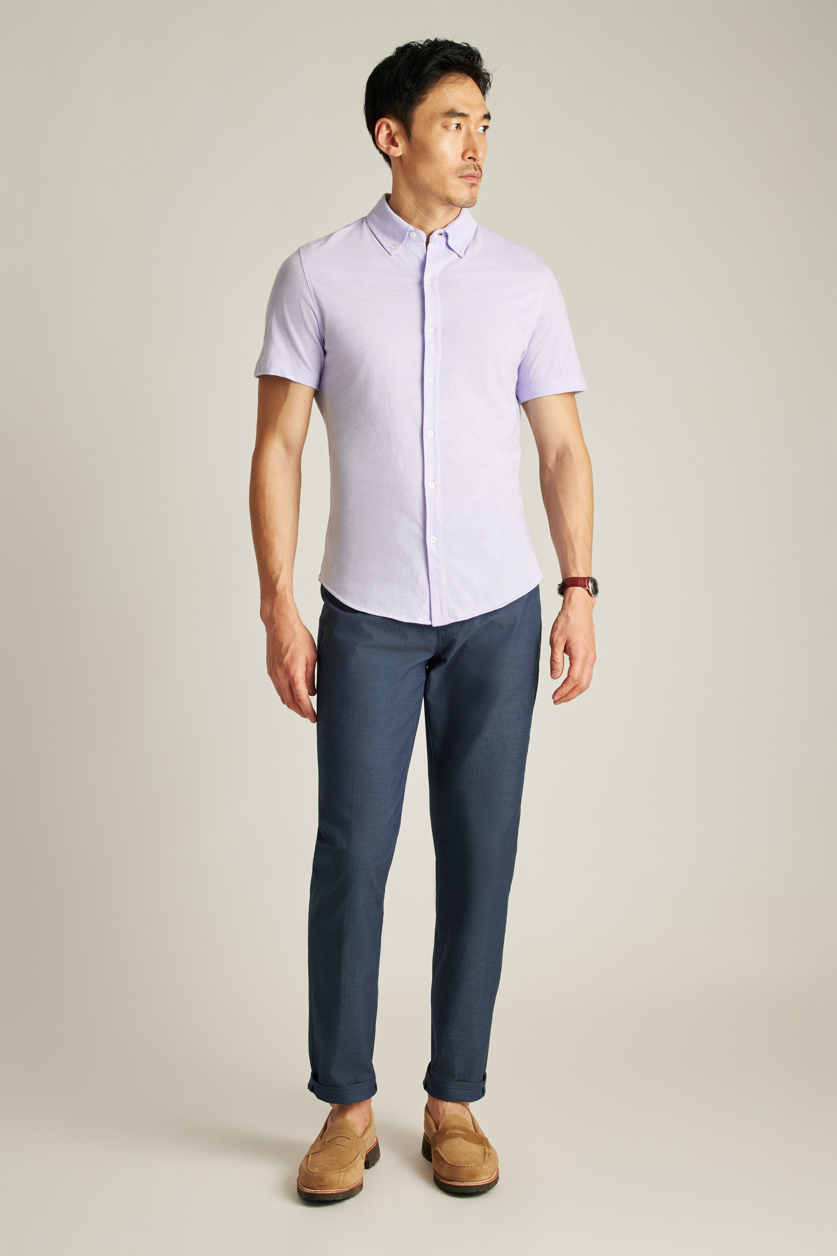Wholesale ,Bonobos, Bonobos Purple Feeder Stripe Jersey Shirt, Purple, Large-47-TagL