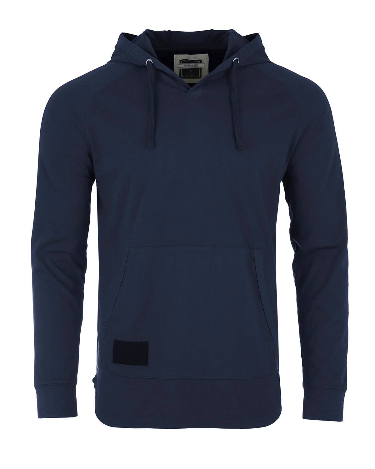 Faire,Zimego, Zimego Navy Long Sleeve Henley Hoodie, Blue, Large-44-TagL