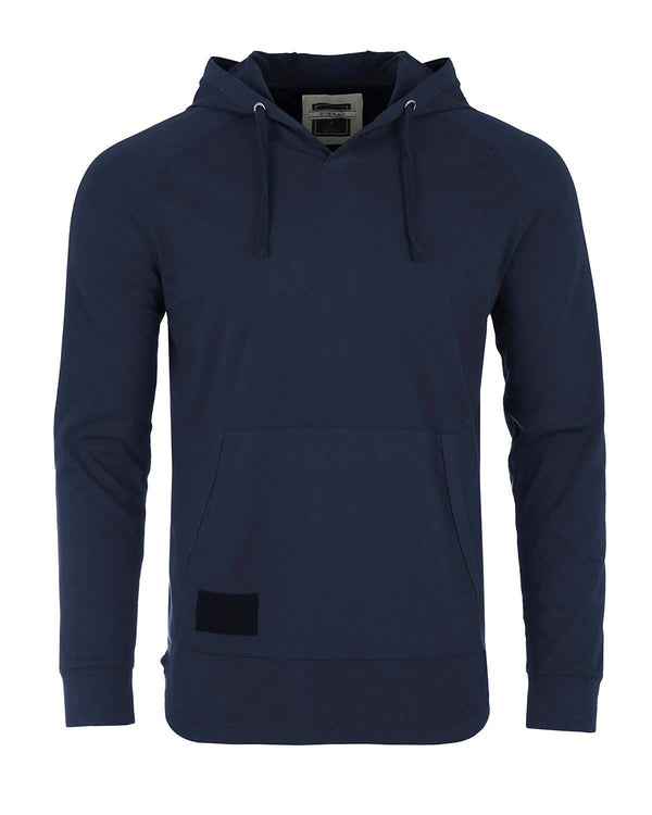 Zimego Navy Long Sleeve Hoodie Henley