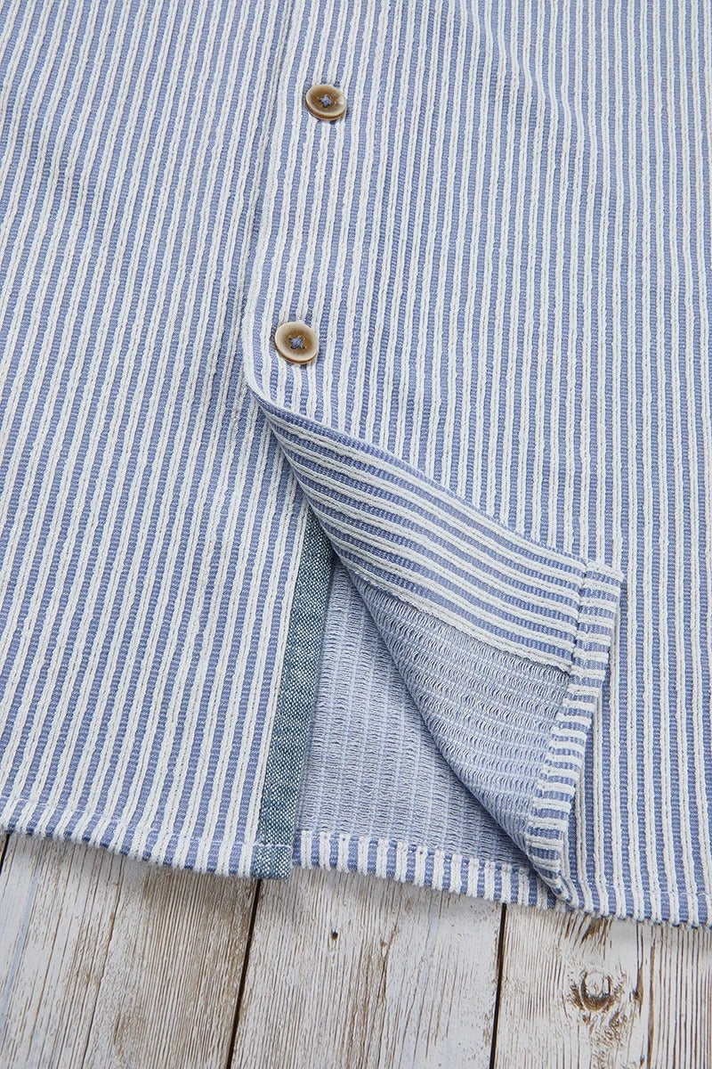 Wholesale,Nicoby Age of Wisdom, Nicoby Age of Wisdom Blue/White Textured Striped Shirt, Blue, Medium-43-TagMLarge-45-TagLExtra Large-47-TagXL