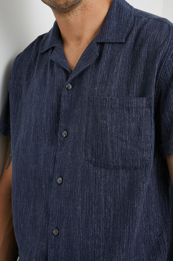 Wholesale,Rails, Rails Navy Pearl Short Sleeve Shirt, Blue, Medium-44-TagM