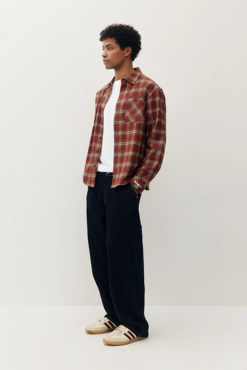 Wholesale,Kuwalla Tee, Kuwalla Tee Burnt Orange Plannel Wool Blend Overshirt, Orange, Small-42-TagSMedium-44-TagMLarge-46-TagLExtra Large-49-TagXLExtra Extra Large-51-TagXXL