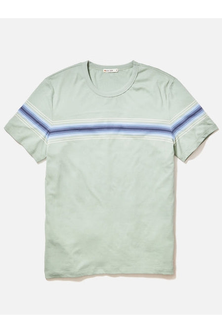 Wholesale,Marine Layer, Marine Layer Iceberg Green Stripe Crewneck Tee, Green, Extra Extra Large-51-TagXXL