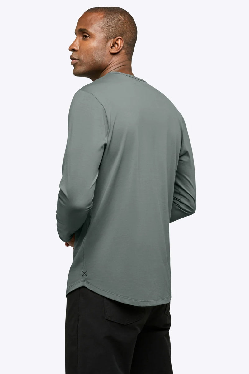 Wholesale,CUTS, CUTS Sage Curve-Hem Buttery Soft Tee, Green, Large-43-TagL