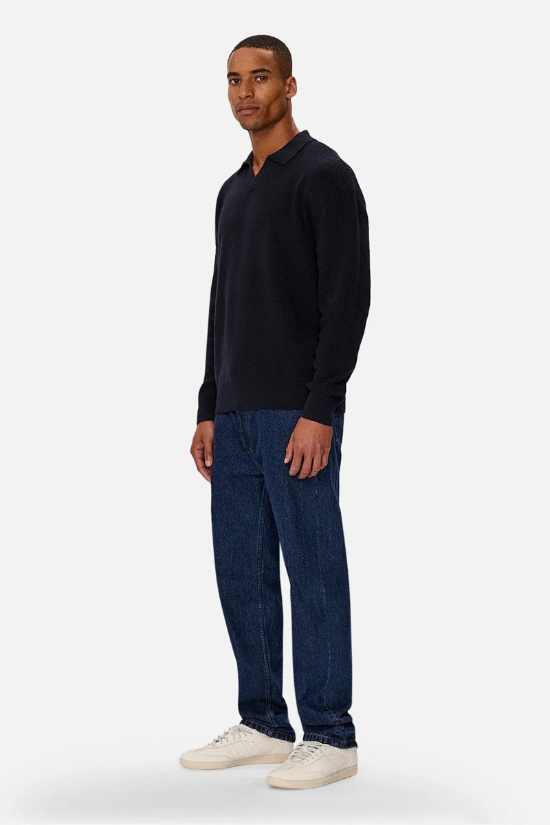 Wholesale,INDUSTRIE AUSTRALIA, INDUSTRIE AUSTRALIA Navy Texture Knitted Polo, Blue, Medium-46-TagMLarge-48-TagLExtra Large-50-TagXL