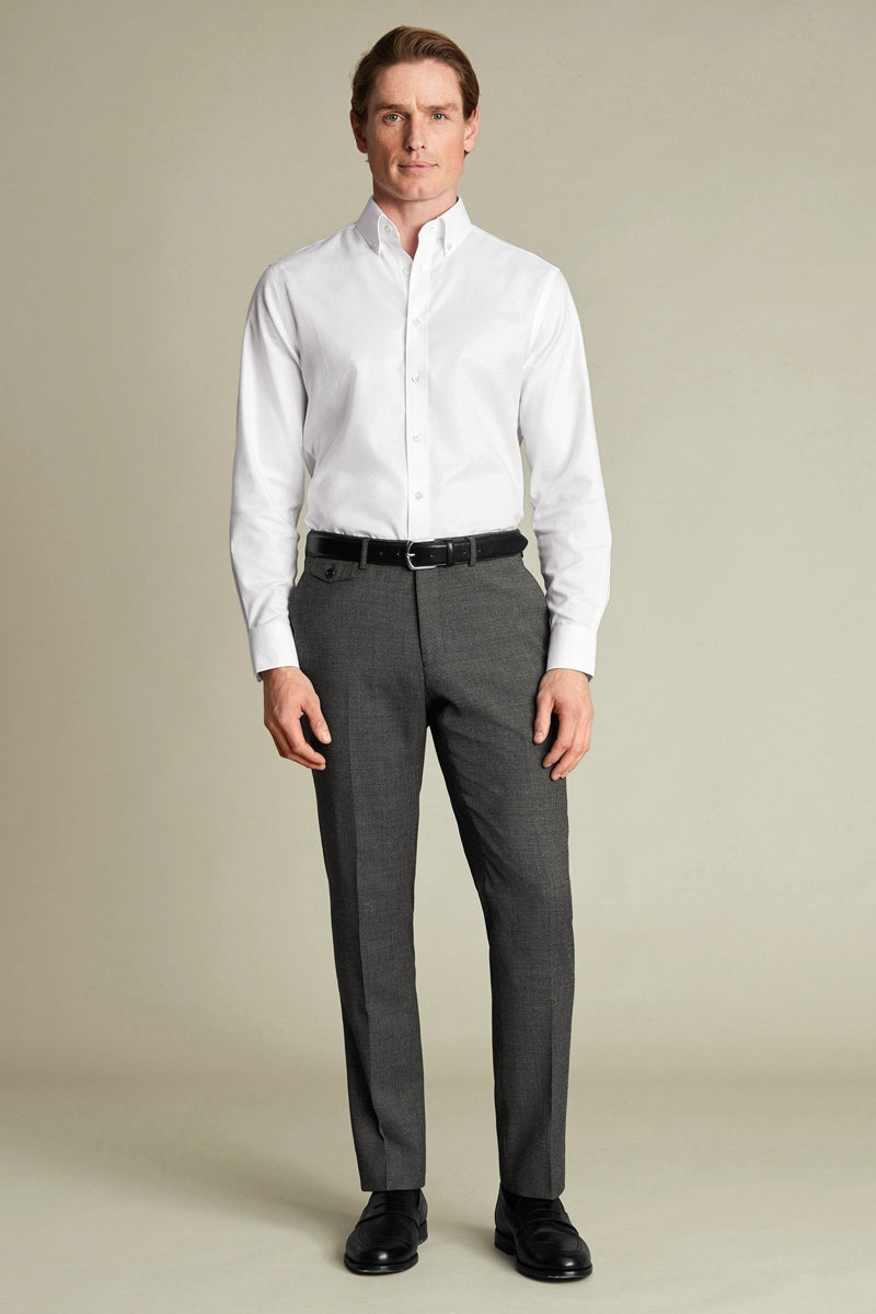 Wholesale,Charles Tyrwhitt, Charles Tyrwhitt Slate Grey Puppytooth Wool Stretch Slim Fit Pants, Grey, 33W-30L-Tag34