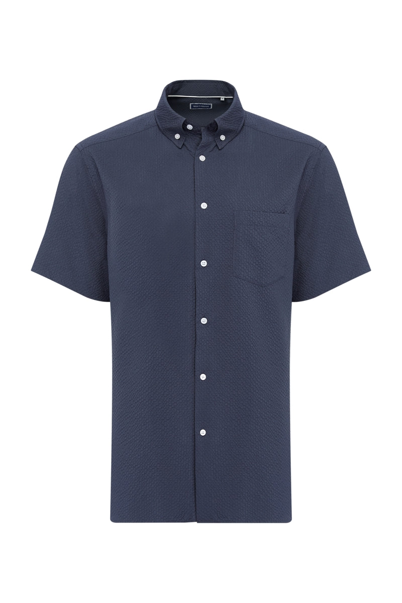 Wholesale,American Heritage, American Heritage Navy Seersucker Stretch Shirt, Blue, Extra Large-52-TagXL