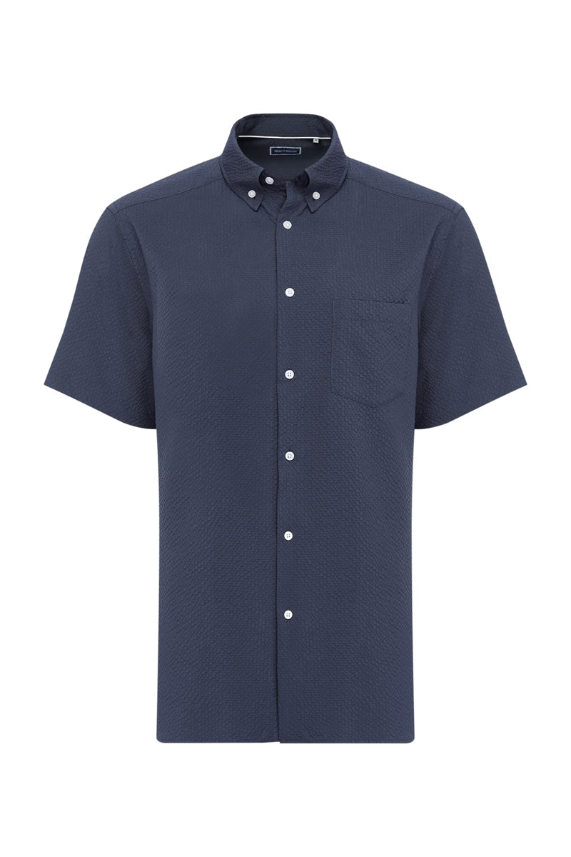Wholesale,American Heritage, American Heritage Navy Seersucker Stretch Shirt, Blue, Large-48-TagL