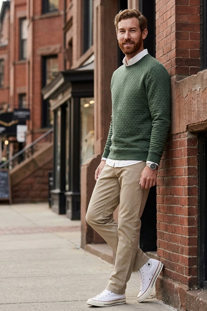 Wholesale,Marine Layer, Marine Layer Olive Corbet Quilted Sweatshirt, Green, Medium-42-TagMLarge-45-TagLExtra Large-48-TagXL