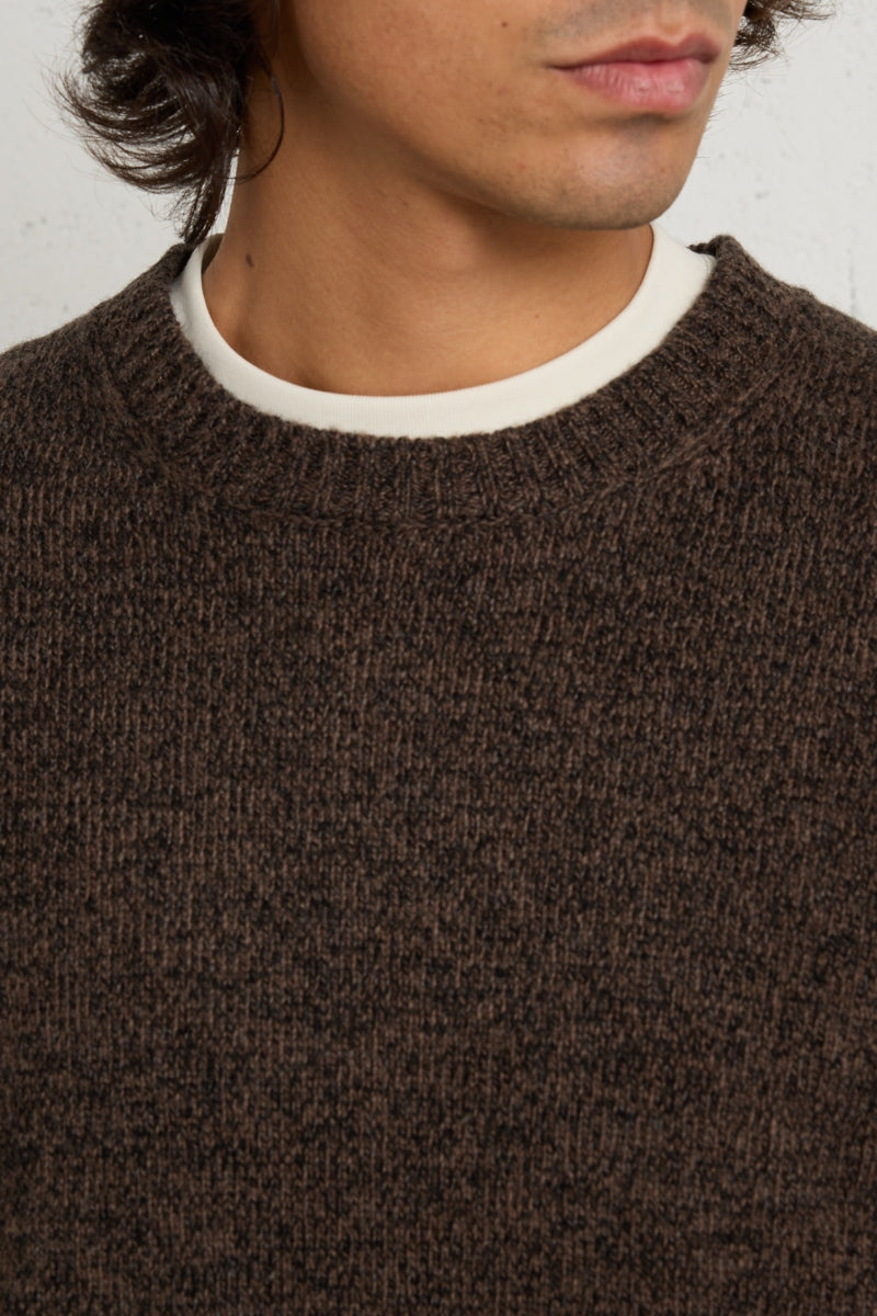 Wholesale,Casual Friday, Casual Friday Brown Melange Wool-blend Sweater, Brown, Small-40-TagSMedium-42-TagMLarge-44-TagLExtra Large-46-TagXLExtra Extra Large-49-TagXXL