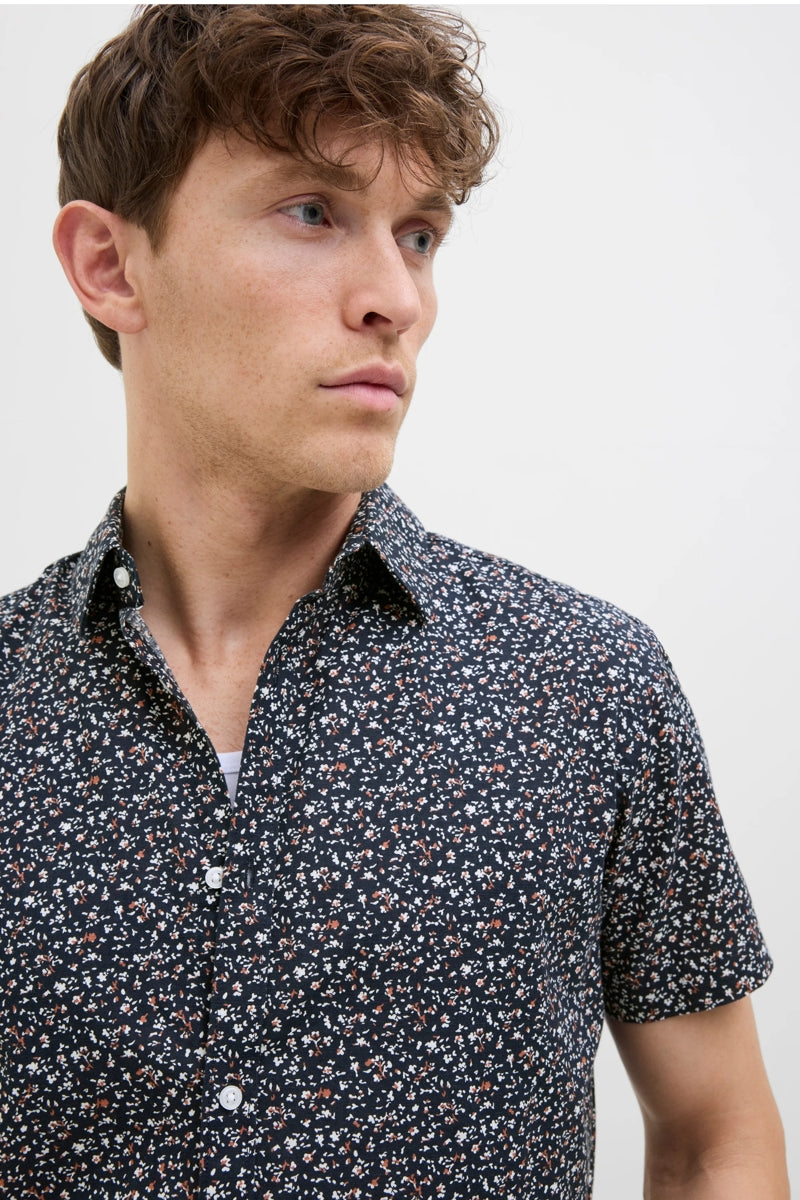 Wholesale,Jack & Jones, Jack & Jones Blue/Night Sky Abstract Floral Print Shirt, Blue, Medium-43-TagM